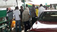 nnpc stations Queue at a Nigerian petrol station