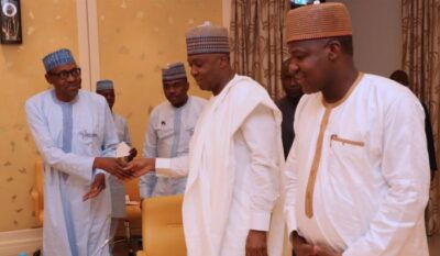 President of the Senate Dr. Bukola Saraki and the Speaker of the House of Representatives, Yakubu Dogara are currently meeting with President Muhammadu Buhari