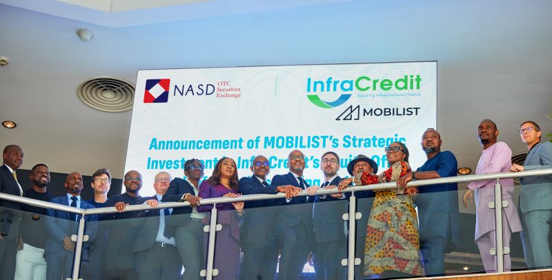 L-R: MD/CEO, NASD, Eguarekhide Longe; Deputy Director and Head of Financial Advisory at AFC, Fola Fagbule; MD/CEO, AIICO Insurance PLC, Babatunde Fajemirokun; Deputy High Commissioner, British High Commission Lagos, Jonny Baxter; MD/CEO Cardinal Stone Partners, Michael Nzewi; Non-Executive Director, InfraCredit, Mike Chilton; Independent Non-Executive Director, InfraCredit, Hamda Ambah; Non-Executive Director, InfraCredit, Ijeoma Taylaur; CEO Access-ARM Pensions, Dave Uduanu; MD/CEO, InfraCredit, Chinua Azubike; Investment Advisor, MOBILIST, Louis Lapaz; Chairman, Board of Directors, InfraCredit, Sanjeev Gupta; Independent Non-Executive Director, InfraCredit, Vivien Shobo; Non-Executive Director, InfraCredit, Banji Fehintola; Non-Executive Director, InfraCredit, Kola Owodunni; COO and Executive Director, Daniel Mueller